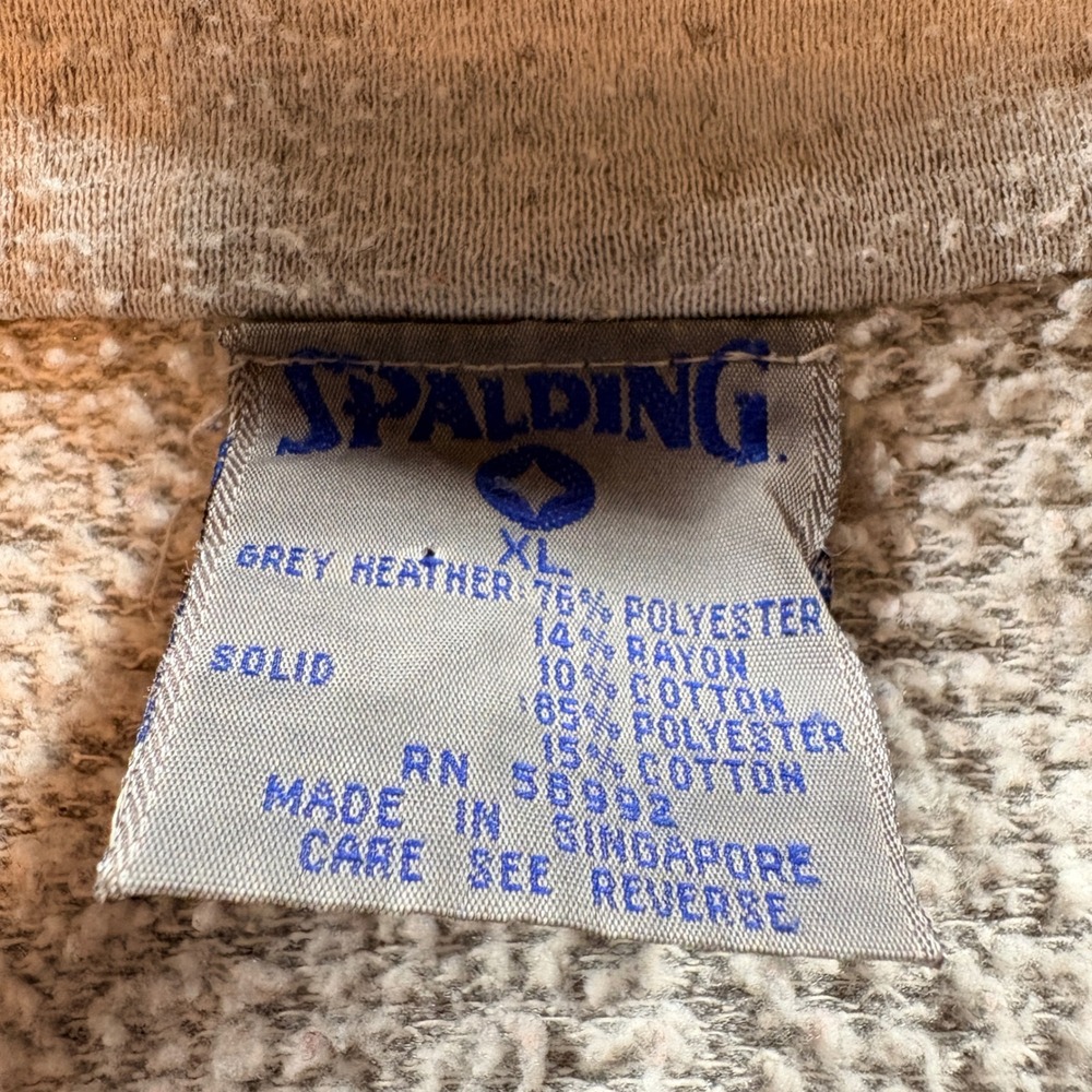 Spalding Track Jacket Mens XL Vintage Colorblock Full Zip Fleece Retro 90s Gray - Picture 4 of 8